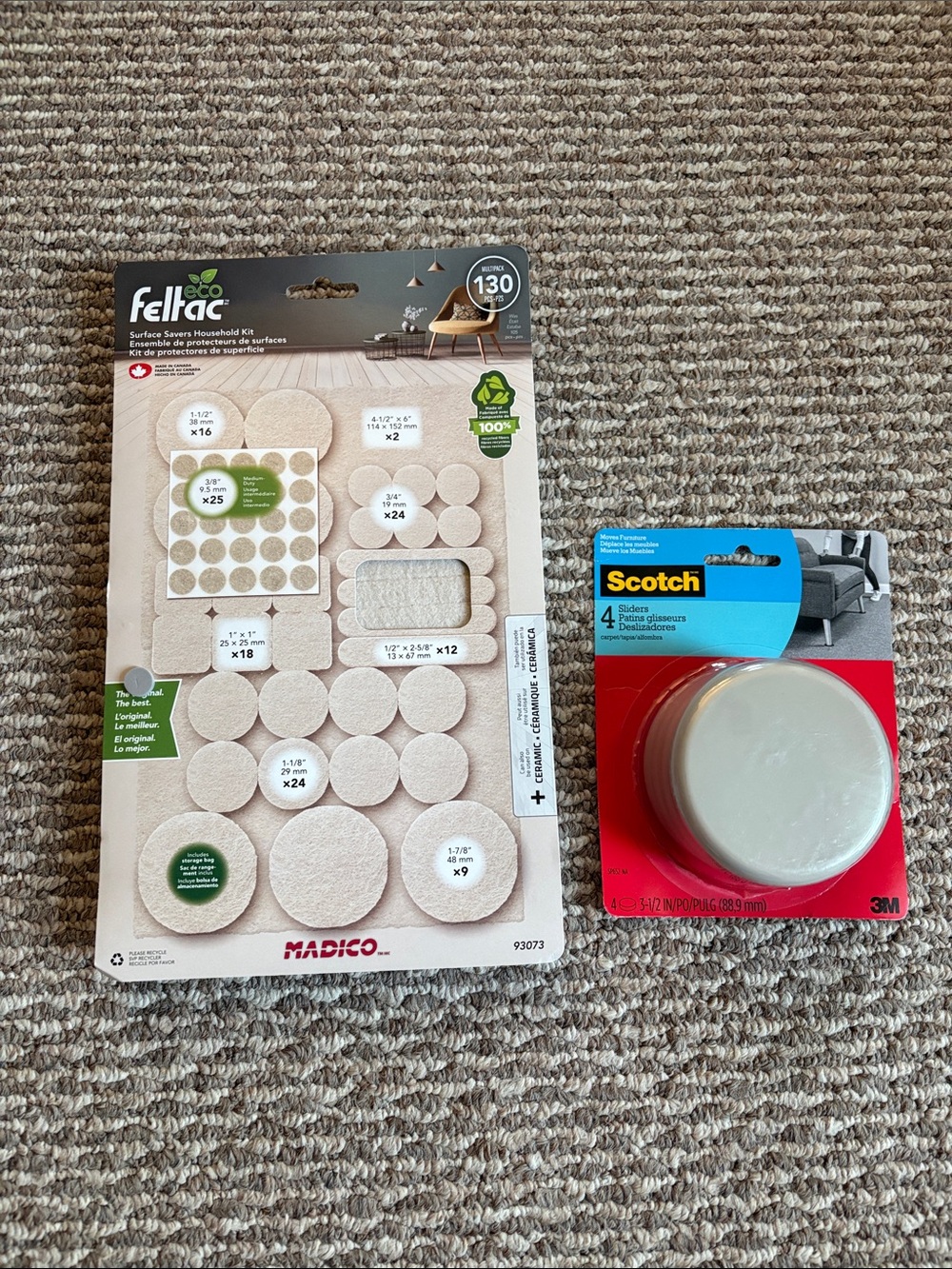 Feltac Neutral Felt Pads - Beige Surface Saver Kit and Scott Sliders